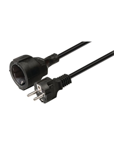Cable Alargador 5m Schuko 3x1.0mm Negro